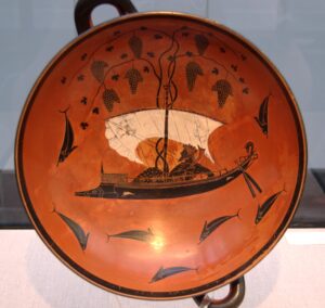Dionysus turned pirates into dolphins, as shown in this vase painting of a scene from the Homeric Hymn. https://commons.wikimedia.org/wiki/File:Exekias_Dionysos_Staatliche_Antikensammlungen_2044_n2.jpg
