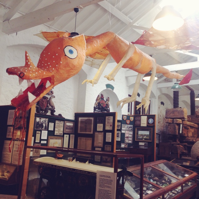 The withy dragon in the entrance to the museum.