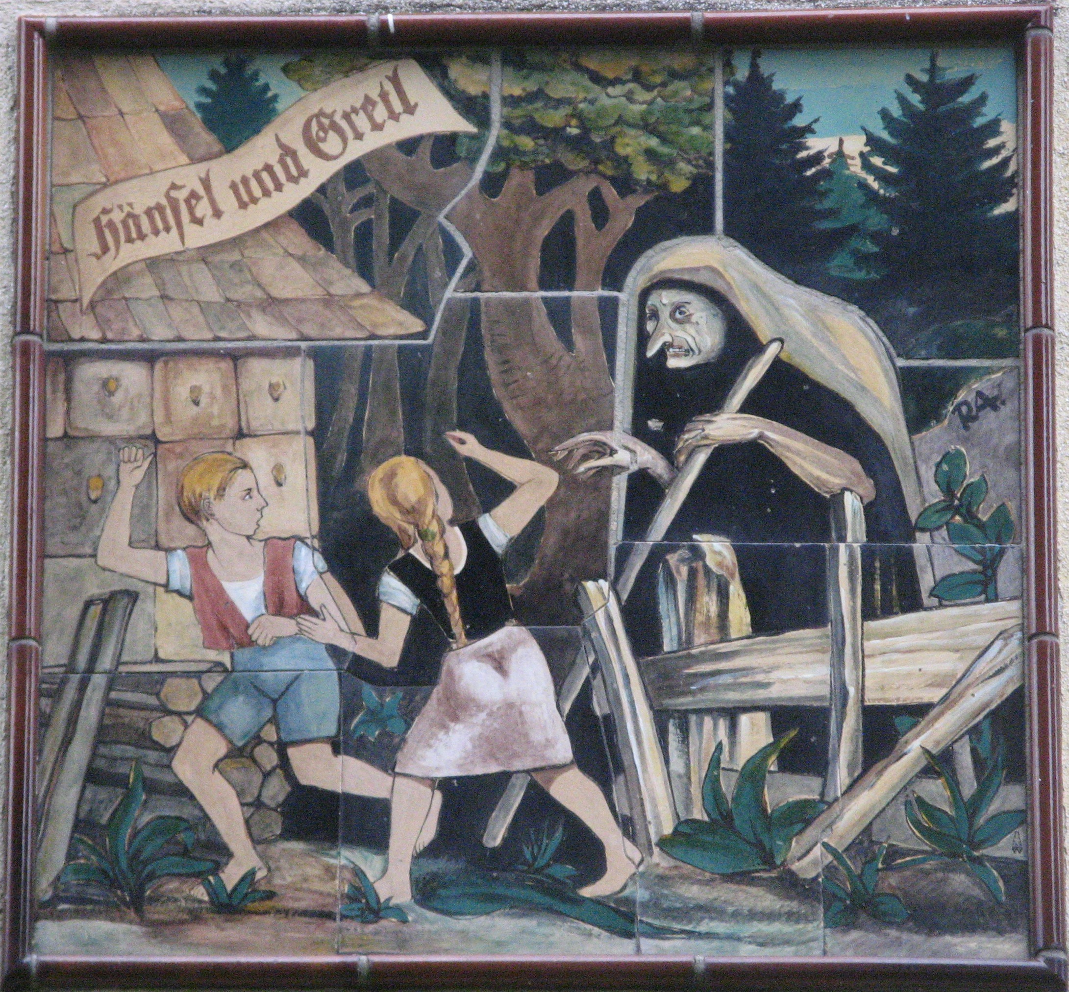 Hänsel und Gretel (um 1940), Johann-Mithlinger-Siedlung, Raxstraße 7-27, Wien-Favoriten