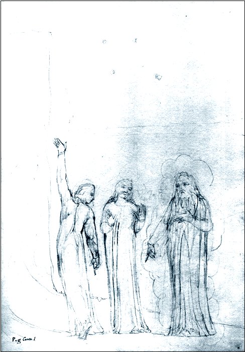 Dante and Virgil visit Purgatory, by William Blake. 