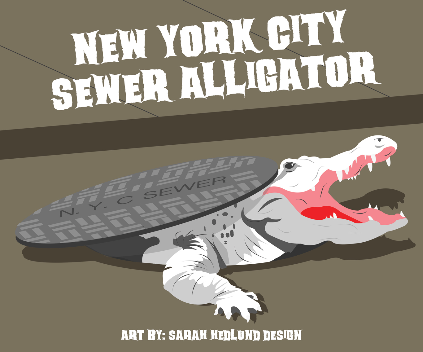 NYC alligator urban legend © Sarah Hedlund Design