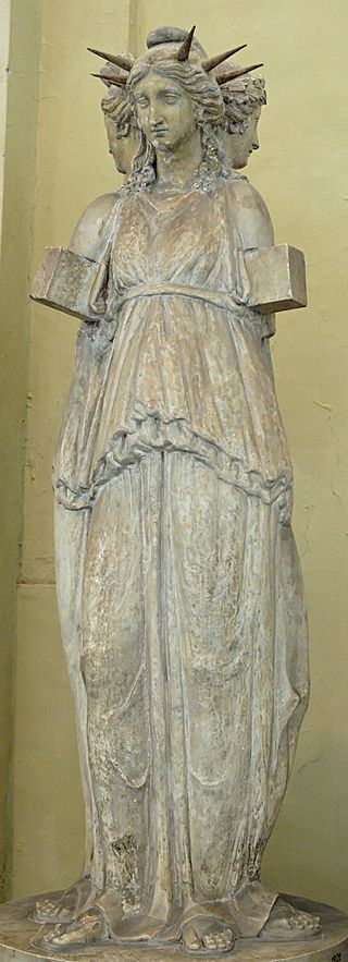 The Hecate Chiaramonti, a Roman sculpture of triple Hecate, after a Hellenistic original 