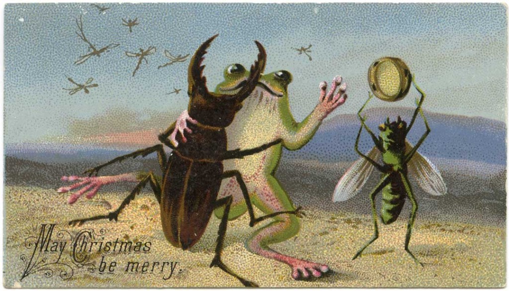 “May Christmas be Merry” (19th-century Christmas card) (via Lilly Library at Indiana University, Bloomington)