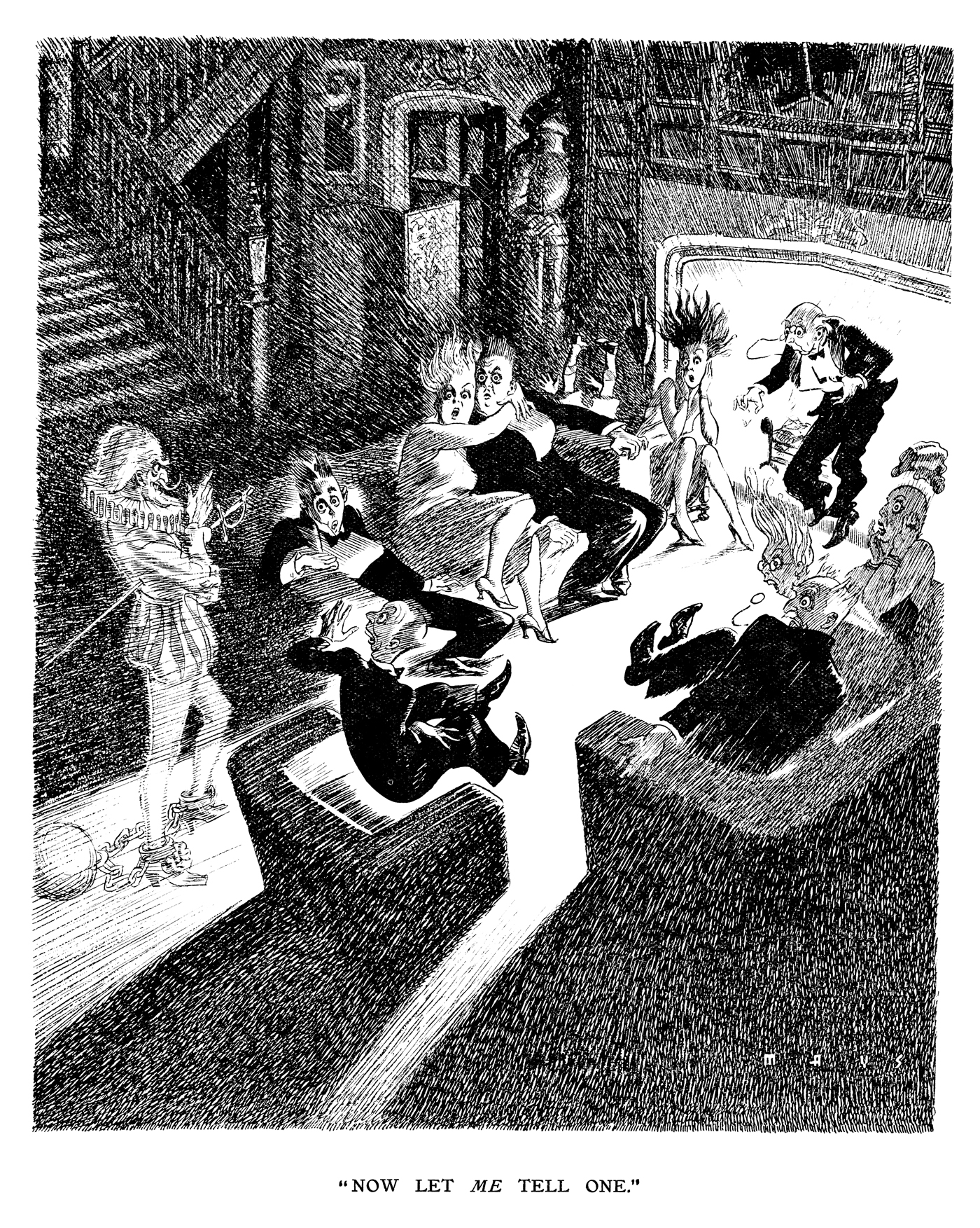 "Now let me tell one." Punch Almanack 1936. By Douglas Mays © Punch Ltd