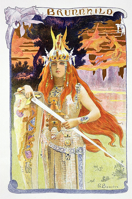 19th Century depiction of Brynhild by Gaston Bussiere https://commons.wikimedia.org/wiki/File:Brunhild_(Postkarte),_G._Bussiere,_1897.jpg