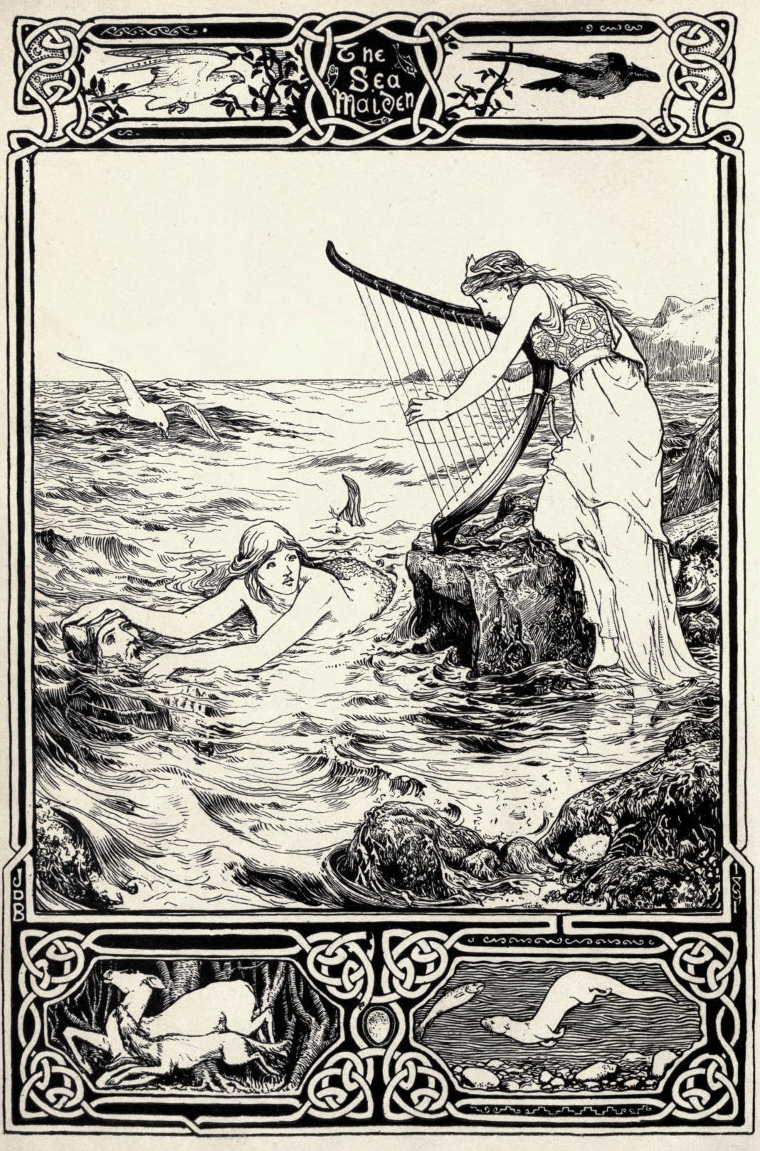 Celtic Fairy Tales: The Sea Maiden by John D. Batten https://archive.org/stream/celticfairytale00jacorich#page/n9/mode/1up