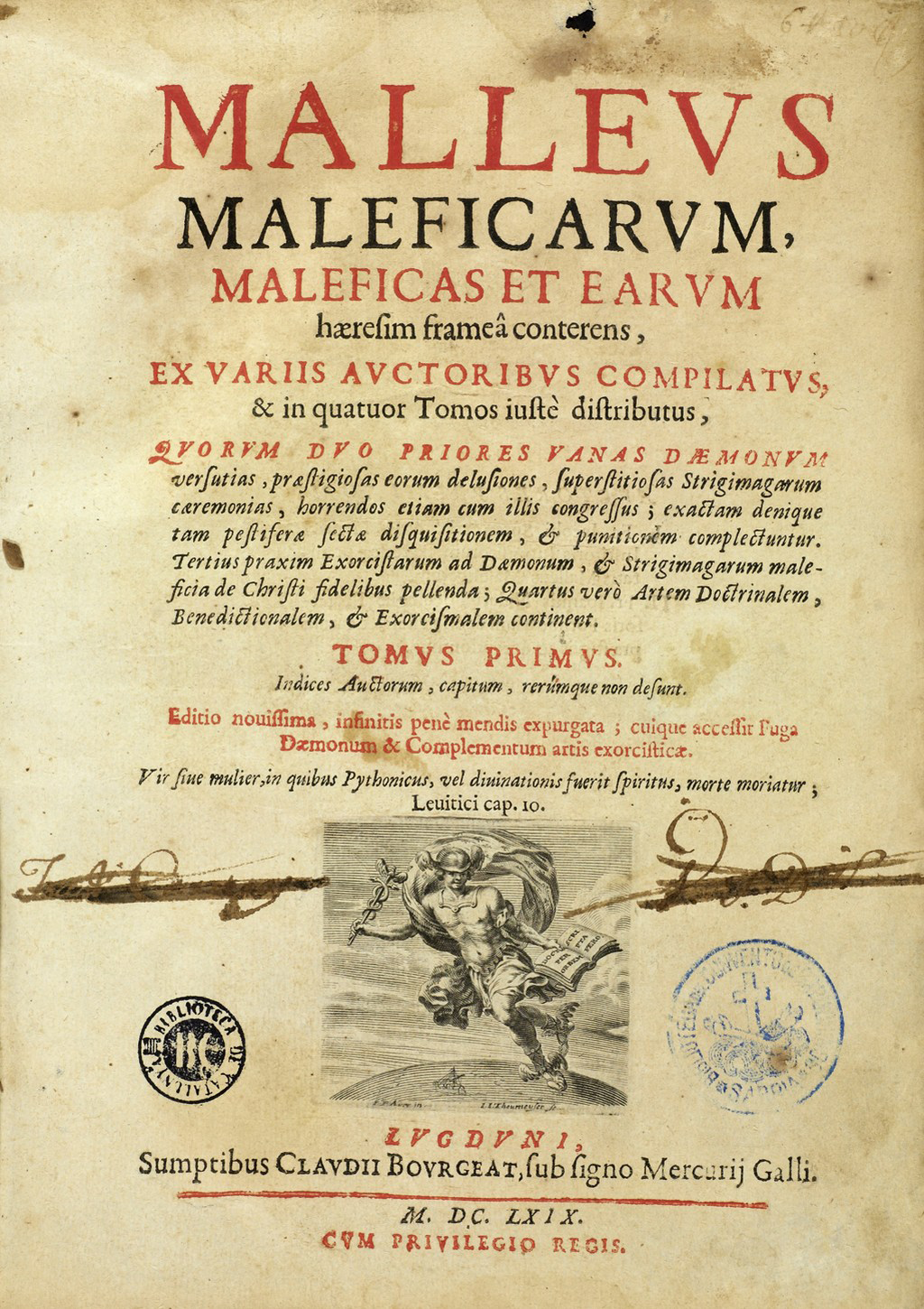 Title page of the Malleus Maleficarum (Hammer of Witches), the main treatise on witchcraft © http://wellcomeimages.org/indexplus/obf_images/9b/44/a3099ffc223cb9f244846af2909a.jpg