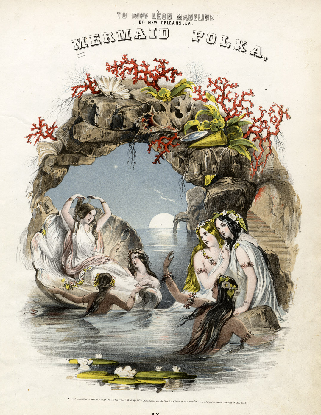 The Mermaid Polka (1850) is just one example of how public fascination with mermaids manifested itself in 19th century art, music, and literature. https://commons.wikimedia.org/wiki/File:Mermaid_Polka_art_1850.jpg