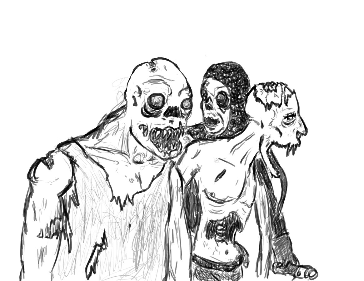 An artist’s depiction of decaying reanimated corpses known as zombies © Assembléetest dessin personnel https://commons.wikimedia.org/w/index.php?curid=11038202