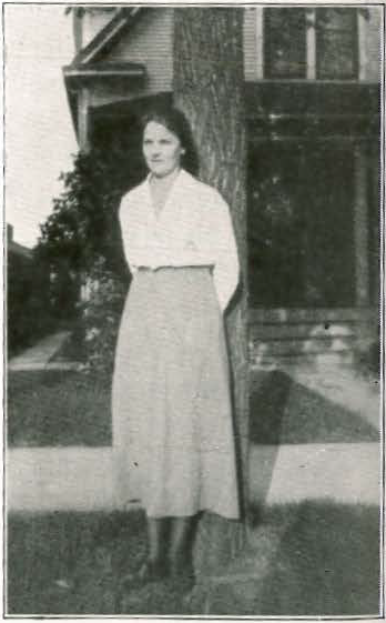 Signe Aurell stands in front of the Minneapolis home where she lived in 1919. This is one of 12 known addresses for Signe Aurell during her seven years in the city. Page 26 of Bokstugan, issue #16, 1921: http://www.worldcat.org/oclc/46448568