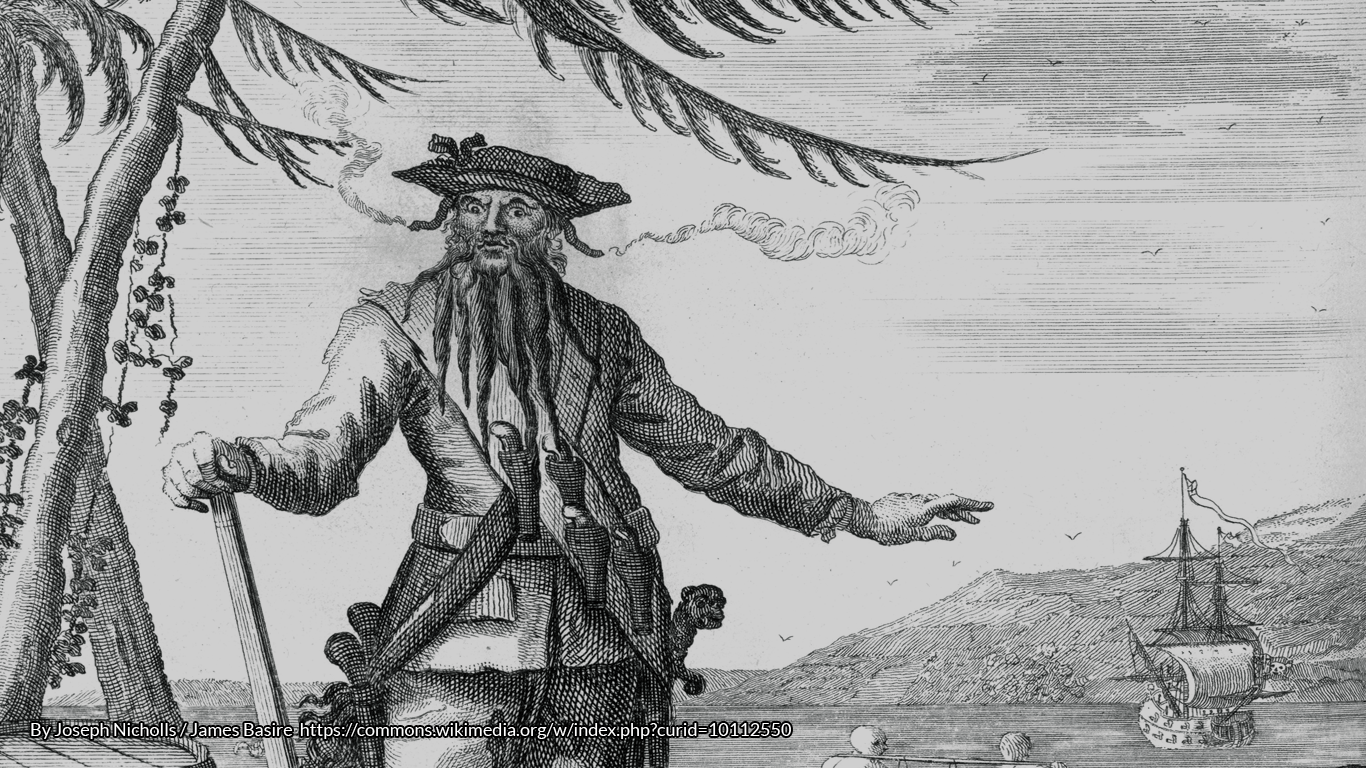 Blackbeard the Pirate https://commons.wikimedia.org/w/index.php?curid=10112550