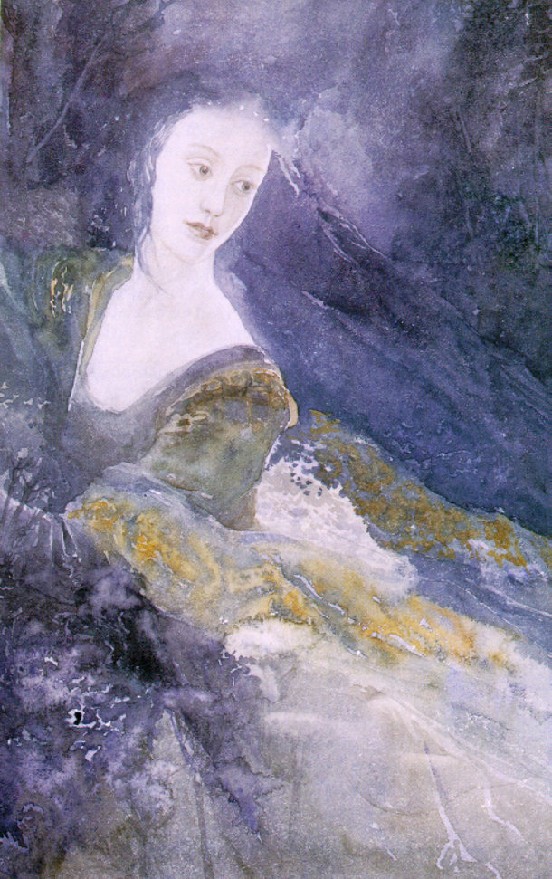 Painting of Lúthien Tinuviel reproduced with permission by Alan Lee