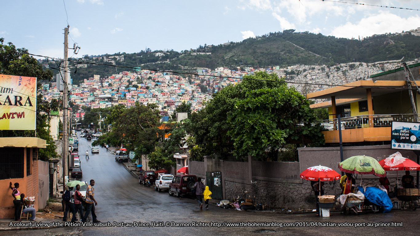 A colourful view of the Pétion-Ville suburb. Port-au-Prince, Haiti. © Darmon Richter http://www.thebohemianblog.com/2015/04/haitian-vodou-port-au-prince.html