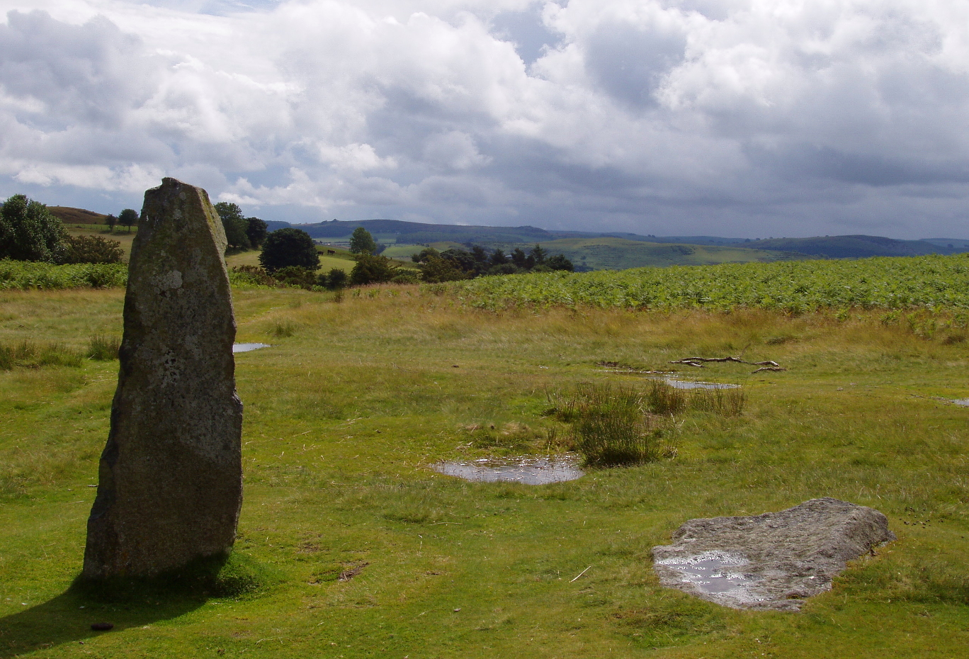 One of the stones still standing at Mitchell’s Fold 