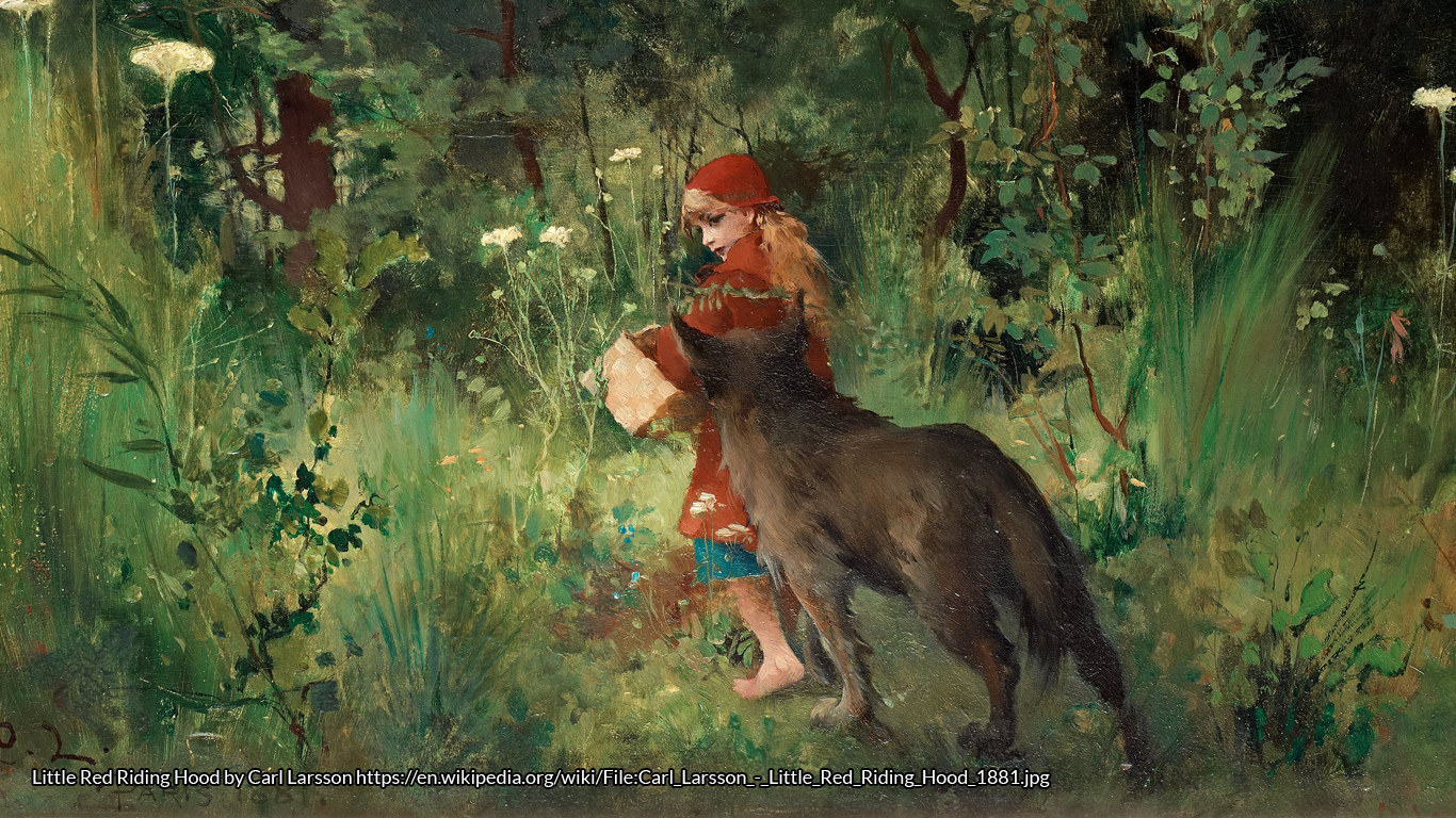 Wandering through the woods to Granny’s house — Little Red Riding Hood by Carl Larsson