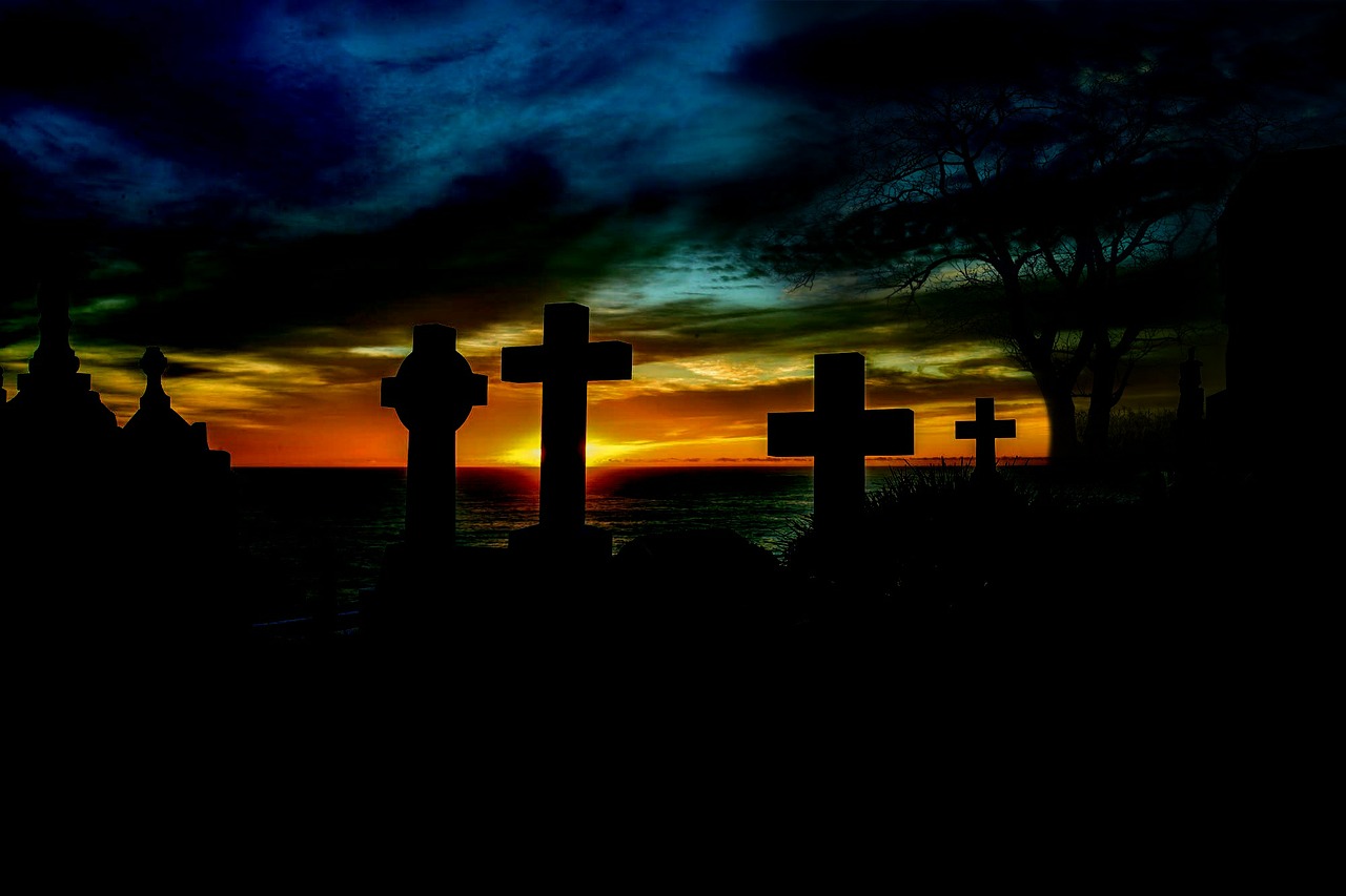 Cemetery at sunrise