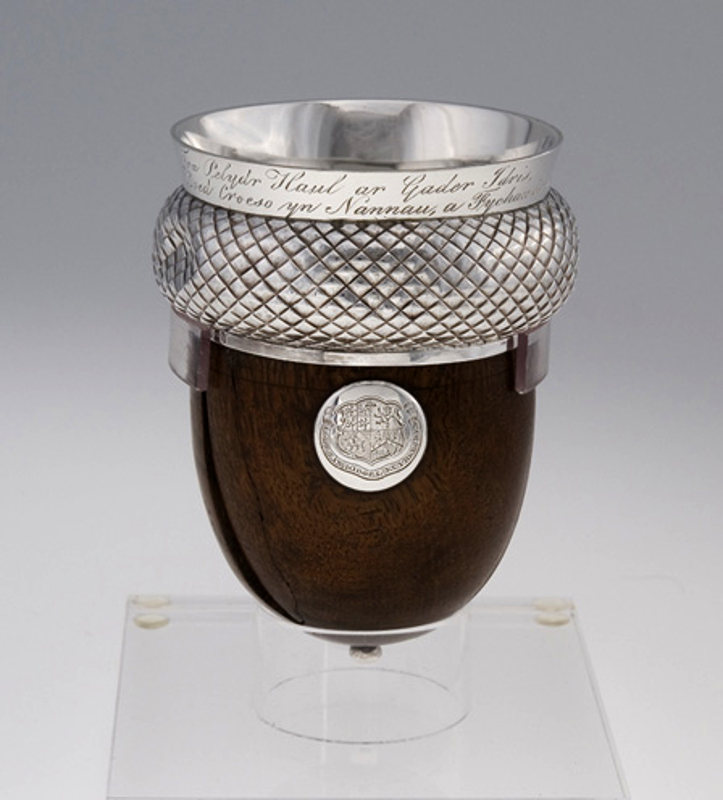 One of the acorn-shaped stirrup cups turned from the wood of Ceubren Yr Ellyll Source https://cy.wikipedia.org/wiki/Delwedd:Cwpan_Ceubren_yr_Ellyll_1824.jpg