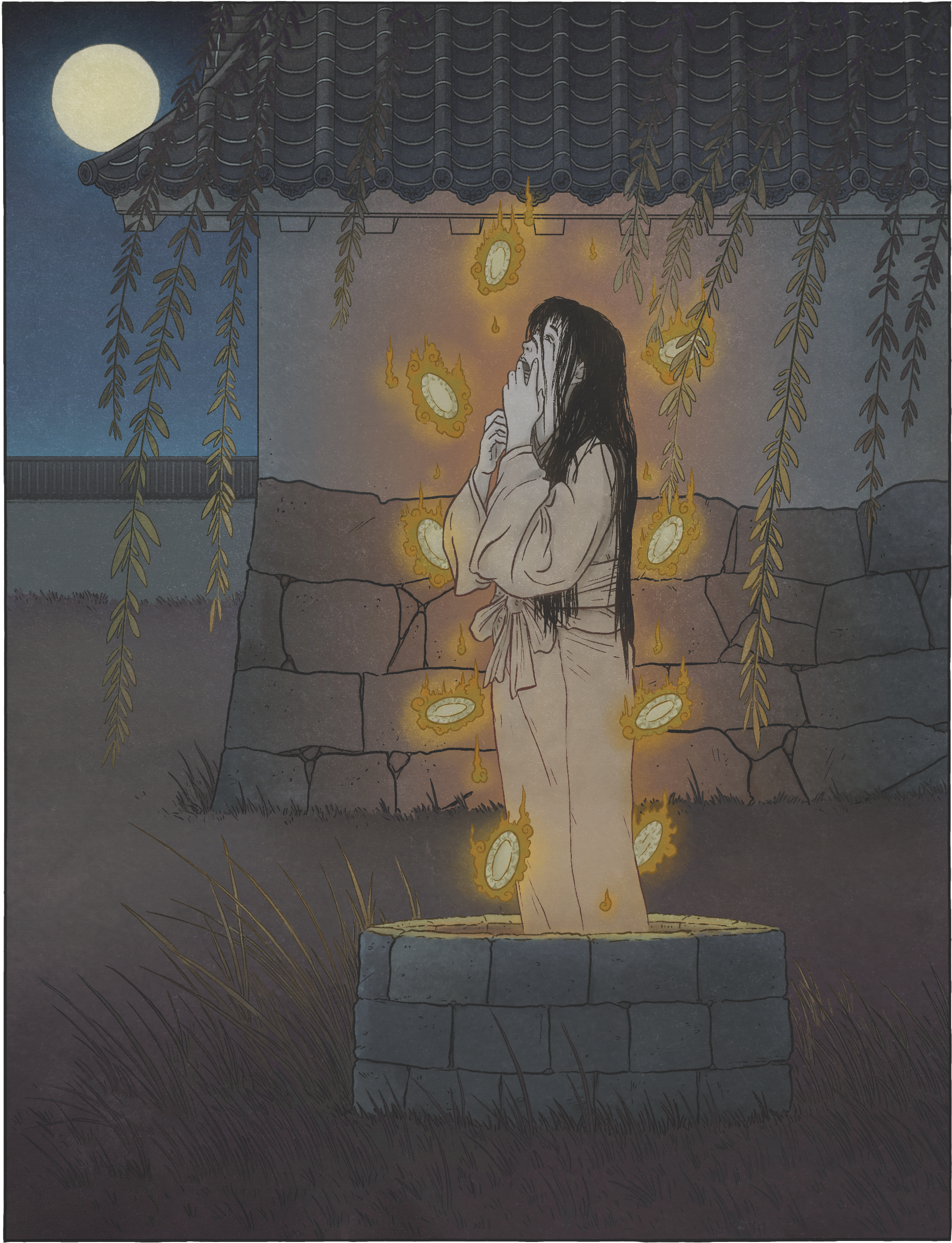 Okiku by Matthew Meyer: figure of a female ghost