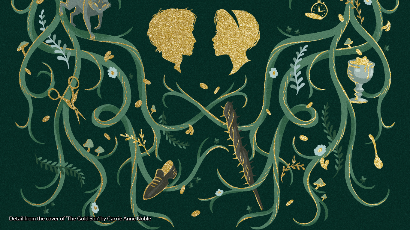 Detail from the cover of 'The Gold Son' by Carrie Ann Noble https://www.amazon.co.uk/gp/product/1477819673/ref=as_li_tl?ie=UTF8&camp=1634&creative=6738&creativeASIN=1477819673&linkCode=as2&tag=folkl-21&linkId=5de66febc5fa6cef7f39ceb2534153fd
