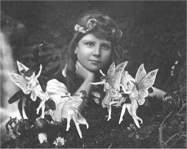 Photo of a young girl surrounded by 'fairies'