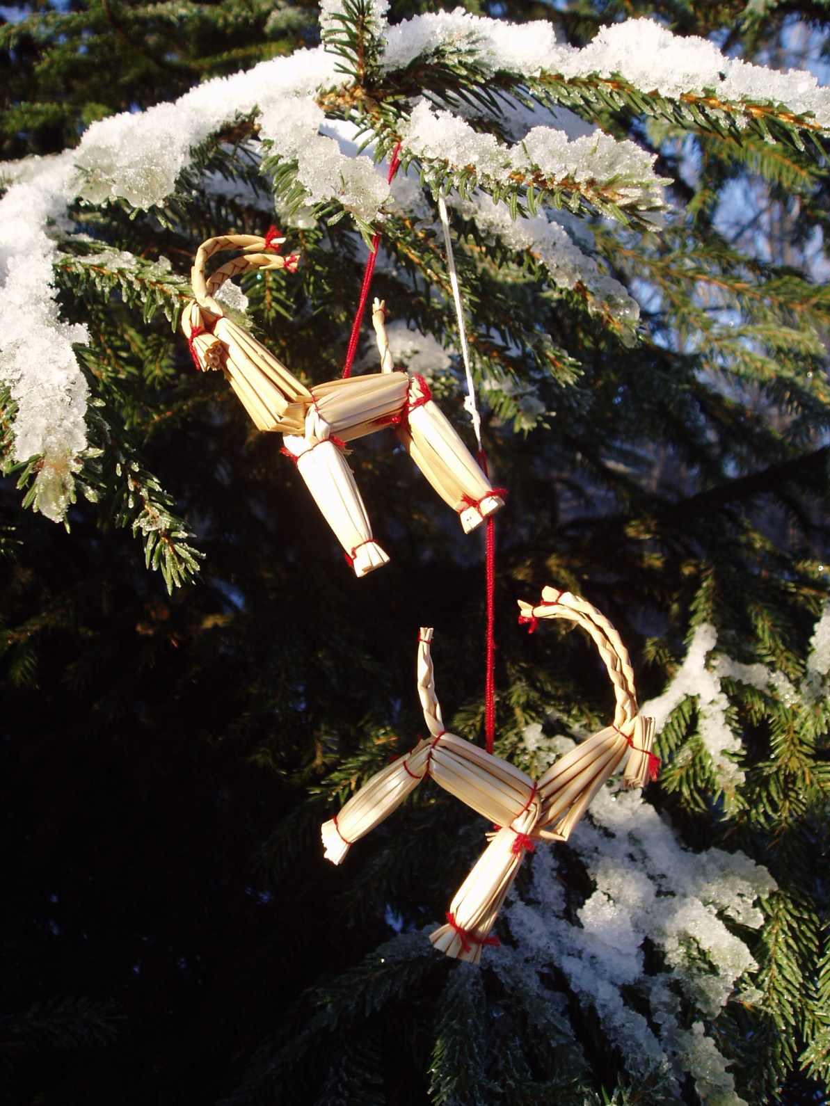 A close-up of two Christmas goat decorations. Udo Schröter (CC BY 2.0) https://www.flickr.com/photos/nordelch/386418158/