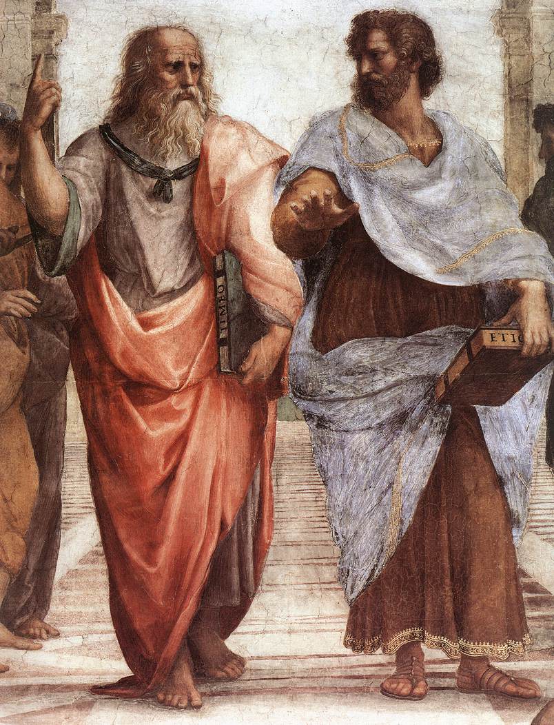Plato and his student Aristotle https://commons.wikimedia.org/wiki/File:Sanzio_01_Plato_Aristotle.jpg