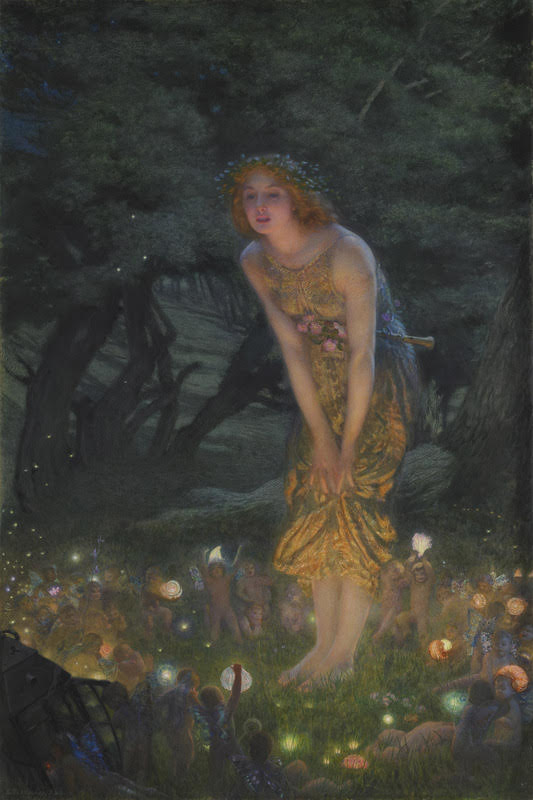 A fairy on Midsummer Eve by Edward Robert Hughes (1908) Source https://commons.wikimedia.org/w/index.php?curid=3688500