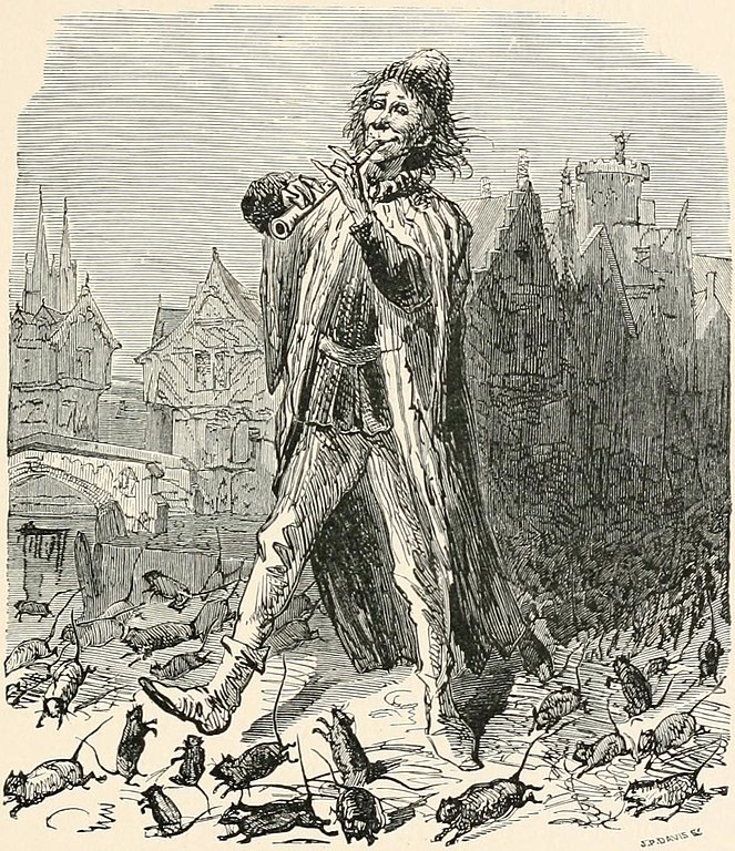 Uncredited illustration for “The Pied Piper of Hamelin,” from Child Life: A Collection of Poems, ed. John Greenleaf Whittier, 1871. Public Domain https://commons.wikimedia.org/wiki/File:The_Pied_Piper_of_Hamelin_%E2%80%94_Child_Life.jpg#/media/File:The_Pied_Piper_of_Hamelin_%E2%80%94_Child_Life.jpg
