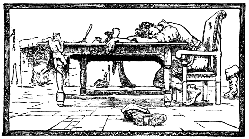 Jack in the giant’s kitchen, from English Fairy Tales (Joseph Jacobs, 1890) Source https://commons.wikimedia.org/wiki/File:Page_59_illustration_in_English_Fairy_Tales.png