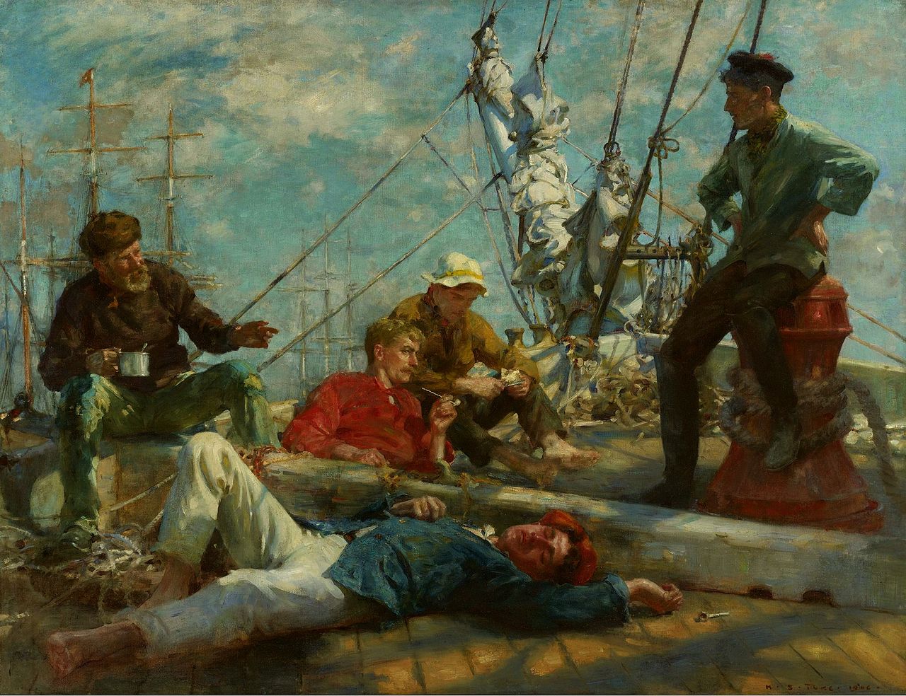 The Midday Rest Sailors Yarning, by Henry Scott Tuke, Public Domain https://commons.wikimedia.org/w/index.php?curid=16463835