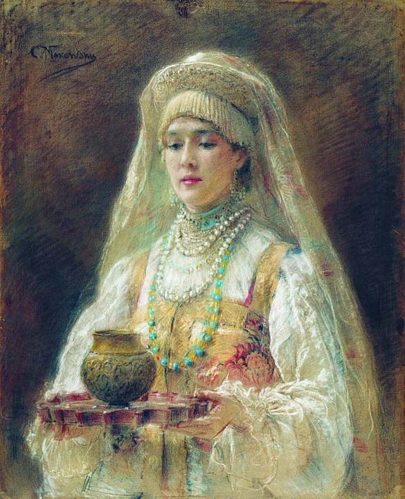 Cup of honey drink (mead). By Konstantin Makovsky - [1], Public Domain, https://commons.wikimedia.org/w/index.php?curid=2964384
