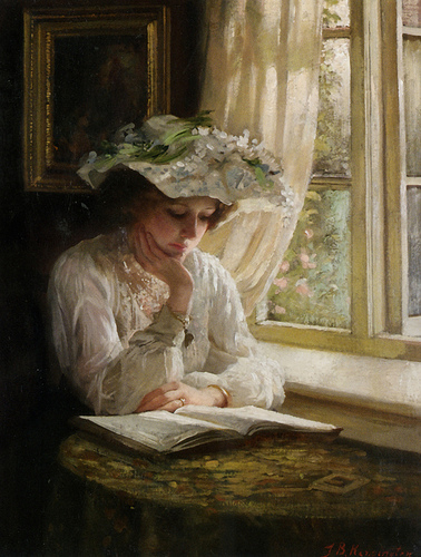  Lady reading by a window
